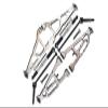 GPM For Losi 1/10 Baja Rey 4WD Desert Truck LOS03008 Aluminum Upgrade Parts Combo Set B (Front & Lower Upper Suspension Arms + Front Turnbuckle + Front CVD Shaft) - Silver view 1