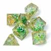 Sages Portal Enchanted Flowers DND Dice Set Resin Sharp Edge Polyhedral Dice for Dungeons and Dragons Pathfinder TTRPG (Cyan Flower) view 1