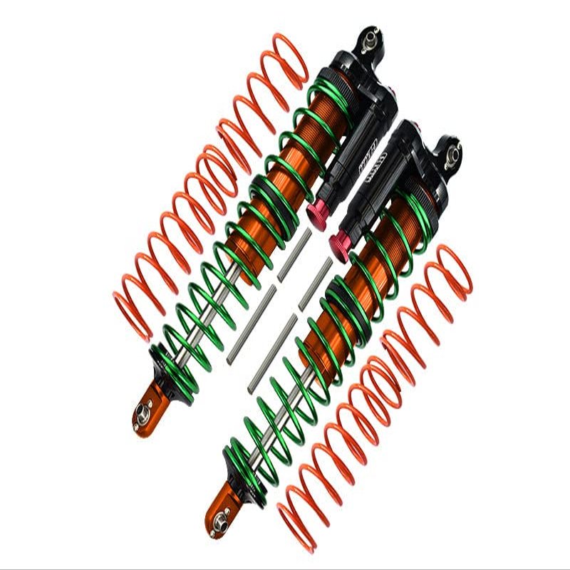Aluminium 6061-T6 Front Or Rear L-Shape Piggy Back (Built-In Piston Spring) Adjustable Spring Dampers For 1:5 Traxxas X Maxx 6S / X Maxx 8S Monster Truck Upgrades - Orange