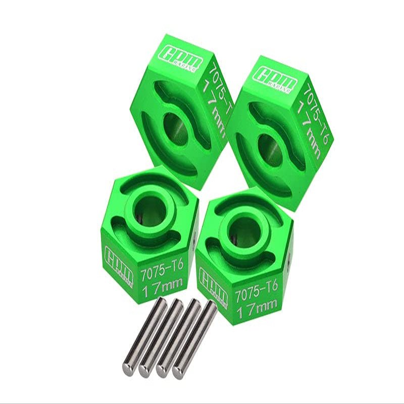 GPM For Losi 1/8 LMT 4WD Solid Axle Monster Truck Upgrade Parts Aluminium 7075-T6 Hex Adapter (17mmx8mm) - Green