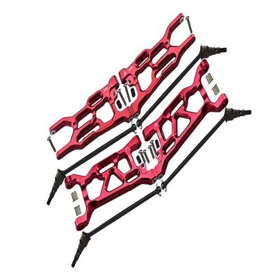 GPM For Losi 1/10 Lasernut U4 Tenacity LOS03028 Aluminum Upgrade Parts Combo Set B (Front & Rear Lower Arms + Front & Rear CVD Drive Shafts) - Red