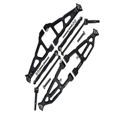 GPM For Losi 1/10 Baja Rey 4WD Desert Truck LOS03008 Aluminum Upgrade Parts Combo Set B (Front & Lower Upper Suspension Arms + Front Turnbuckle + Front CVD Shaft) - Black
