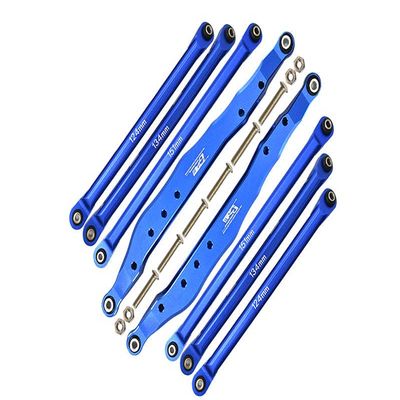 Axial 1/10 RBX10 Ryft 4WD Rock Bouncer Aluminum Upgrade Parts Combo Set A (Trailing Arms + Chassis Links) - Blue