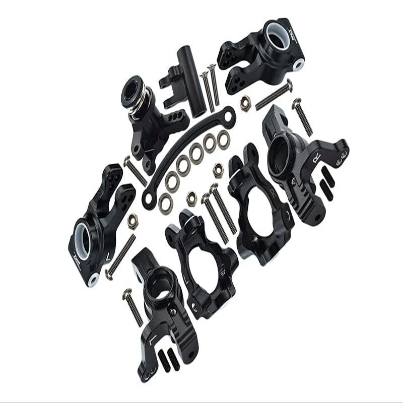 GPM For Losi 1/10 Lasernut U4 Tenacity LOS03028 Aluminum Upgrade Parts Combo Set A (Front C-Hubs + Front & Rear Knuckle Arms + Steering Assembly) - Black