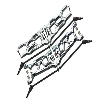 GPM For Losi 1/10 Lasernut U4 Tenacity LOS03028 Aluminum Upgrade Parts Combo Set B (Front & Rear Lower Arms + Front & Rear CVD Drive Shafts) - Silver