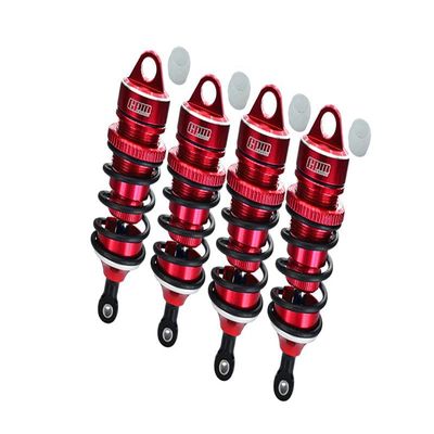 Aluminum Front 78mm & Rear 88mm Adjustable Spring Dampers With 6mm Shaft For Arrma 1:7 LIMITLESS V2-ARA7116V2 / INFRACTION V2-ARA7615V2 / INFRACTION 6S-ARA109001 / LIMITLESS ALL-ROAD-ARA109011 - Red