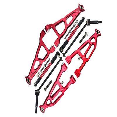 GPM For Losi 1/10 Baja Rey 4WD Desert Truck LOS03008 Aluminum Upgrade Parts Combo Set B (Front & Lower Upper Suspension Arms + Front Turnbuckle + Front CVD Shaft) - Red