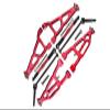 GPM For Losi 1/10 Baja Rey 4WD Desert Truck LOS03008 Aluminum Upgrade Parts Combo Set B (Front & Lower Upper Suspension Arms + Front Turnbuckle + Front CVD Shaft) - Red view 1