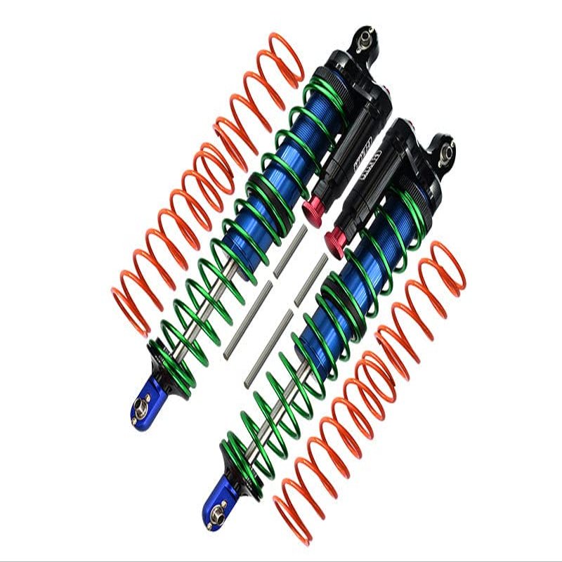 Aluminium 6061-T6 Front Or Rear L-Shape Piggy Back (Built-In Piston Spring) Adjustable Spring Dampers For 1:5 Traxxas X Maxx 6S / X Maxx 8S Monster Truck Upgrades - Blue