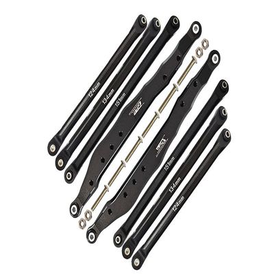 Axial 1/10 RBX10 Ryft 4WD Rock Bouncer Aluminum Upgrade Parts Combo Set A (Trailing Arms + Chassis Links) - Black