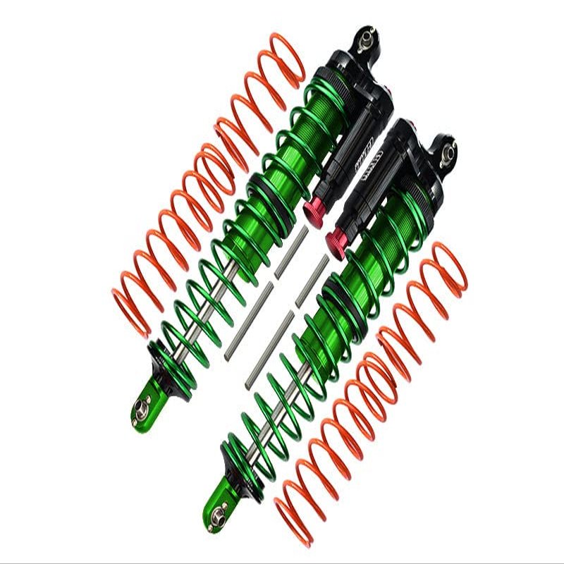 Aluminium 6061-T6 Front Or Rear L-Shape Piggy Back (Built-In Piston Spring) Adjustable Spring Dampers For 1:5 Traxxas X Maxx 6S / X Maxx 8S Monster Truck Upgrades - Green