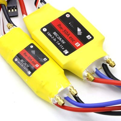 APEFIT RC Helicopter Aircraft Parts RC 2-6S 30A 50A 80A 100A 200A ESC 5V/3A 5V/5A UBEC Brushless Speed Controller Boat ESC with for UBEC for RC Boat Replaceable Accessories (Color : 30A ESC 3S)