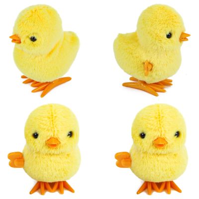 3 Otters 4PCS Wind Up Chick Toys, Cute Wind-Up Chicks Lifelike Plush Chicken Toys for Kids EasterGoodie Bags Treasure Chest Easter Party Favors Gifts