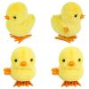 3 Otters 4PCS Wind Up Chick Toys, Cute Wind-Up Chicks Lifelike Plush Chicken Toys for Kids EasterGoodie Bags Treasure Chest Easter Party Favors Gifts view 1