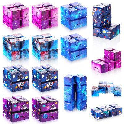 Zhanmai 30 Pcs Infinite Cubes Bulk Gifts Space Astronaut Sensory Stress Anxiety Relief Cool Hand Mini Kill Time Cube Stuffers for ADHD Adults, 5 Styles (Fresh Style)