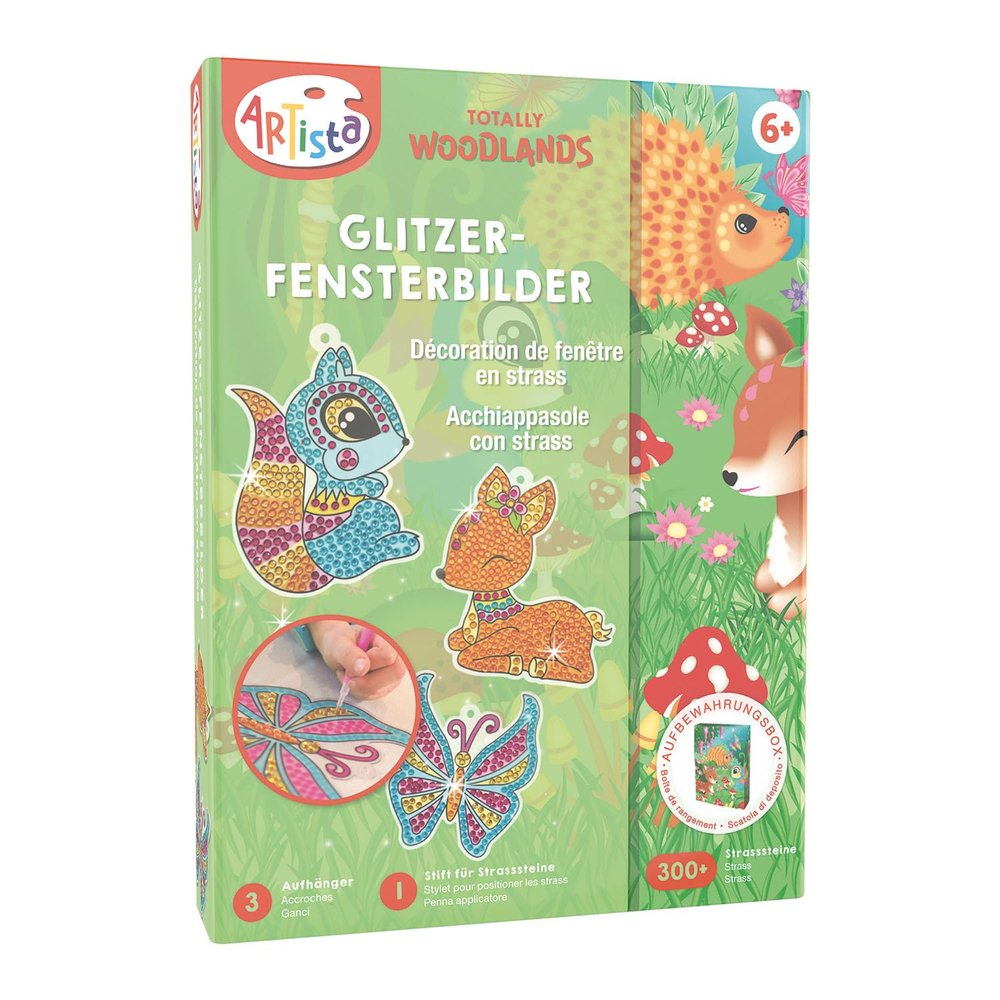 Artista 9301944 Craft Set, Glitter Window Pictures, Creative Set in Practical Storage Box, DIY Kit for Children from 6 Years