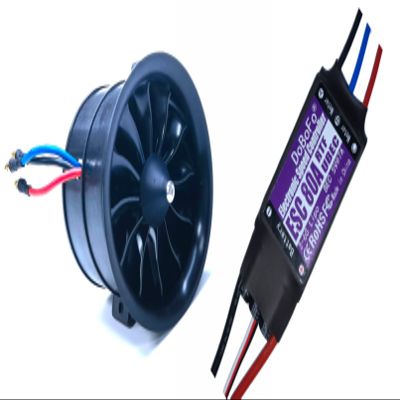 DoBoFo EDF 70mm pro CW 4S 2800KV 16.8V 12 Blades with 80A ESC, Electric Ducted Fan with Electronic Speed Controller, RC Jet Engine Brushless Motor, Remote Control Model Replacement Airplane Parts DIY