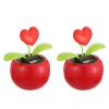 FAVOMOTO 2Pcs Car Dashboard Decoration - Solar Powered Dancing Solar Powered for Plastic Printable Decoration, Swinging Heart Sun view 1