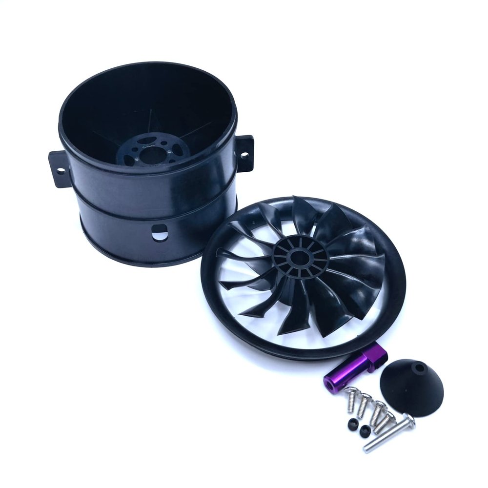 DoBoFo EDF 70mm pro CCW Housing with Fan 12 Blades Without Motor, Electric Ducted Fan Without Motor for EDF 4S 6S,Hobby RC Jet Engine Propeller, Remote Control Model Replacement Airplane Parts DIY