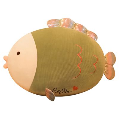 31.5 inch Comfort Fish Plush Stuffed Doll Cute Squishy Anime Plushie Giant Body Pillow Kawaii Girl Home Bedroom Sofa Soft Cotton Sleeping Cartoon Cushion Surprise Birthday Decor Gifts for Kid Adult