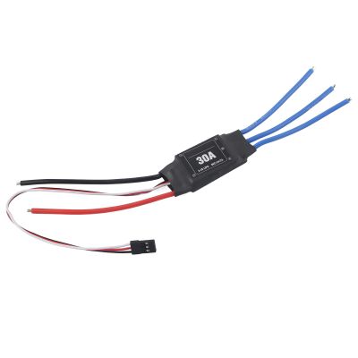 20A/30A/40A/50A/60A RC Brushless Motor ESC Electric 2-6S Speed Controller,UBEC 2A/3A 5V,1:1 Power Output,for RC Ship Underwater Propeller,Right to Motor,Left to Power (30A)