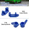 OGRC Plastic Front Caster Block & Steering Blocks and Rear Stub Axle Carriers for 1/10 Traxxas 2WD Slash, Stampede, Rustler, Replace 3632 3736 3752 (Blue) view 3