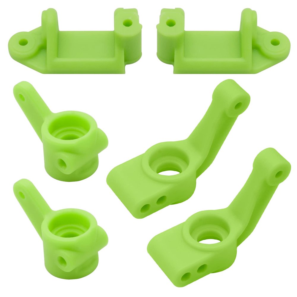 OGRC Plastic Front Caster Block & Steering Blocks and Rear Stub Axle Carriers for 1/10 Traxxas 2WD Slash, Stampede, Rustler, Replace 3632 3736 3752 (Green)