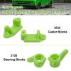 OGRC Plastic Front Caster Block & Steering Blocks and Rear Stub Axle Carriers for 1/10 Traxxas 2WD Slash, Stampede, Rustler, Replace 3632 3736 3752 (Green) view 3