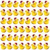EOMTUR 50PCS Mini Christmas Ducks Exquisite Mini Duck Figures Small Rubber Ducks for Reunion Decoration Birthday Bath Cake Ornament (Yellow) view 1