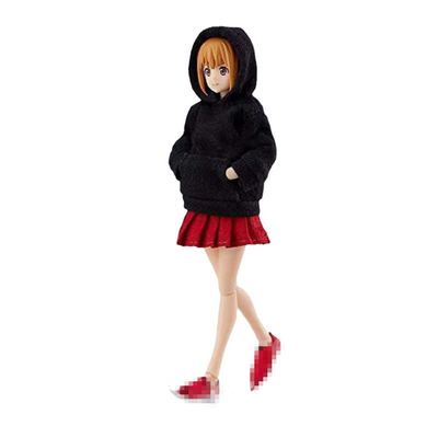 1/12 Scale Action Figure Clothes,Female Hoodie Sweater Costume Clothes for 6inch Action Figure Body (Black, Female Clothes)