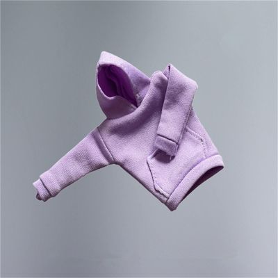 1/12 Scale Action Figure Clothes,Female Hoodie Sweater Costume Clothes for 6inch Action Figure Body (Purple, Female Clothes)