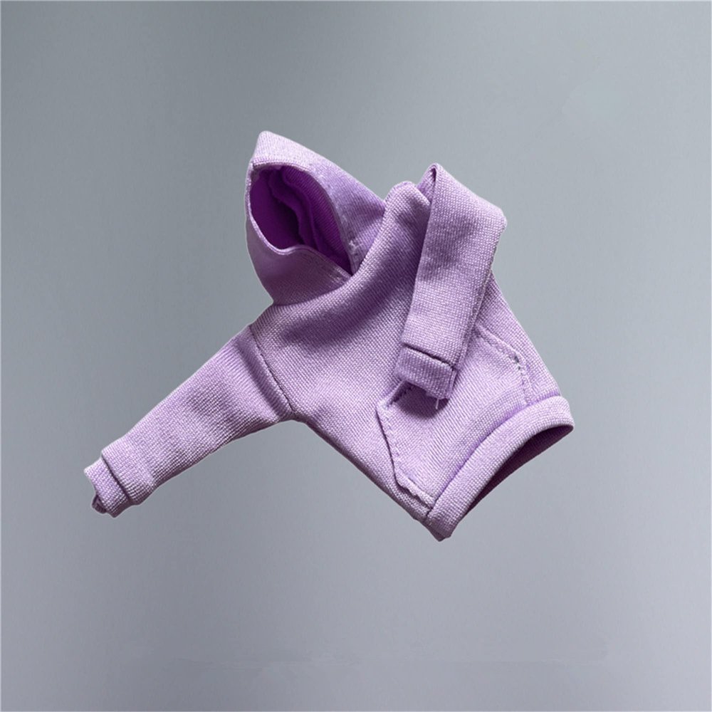 1/12 Scale Action Figure Clothes,Female Hoodie Sweater Costume Clothes for 6inch Action Figure Body (Purple, Female Clothes)
