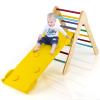 GLACER Climbing Triangle Ladder w/Ramp, Wooden Climbing Triangle w/ 2-in-1 Reversible Ramp, Toddlers Climbing Toy for Climbing & Sliding, Kids Playground for Living Room, Kids Room (Colorful) view 1