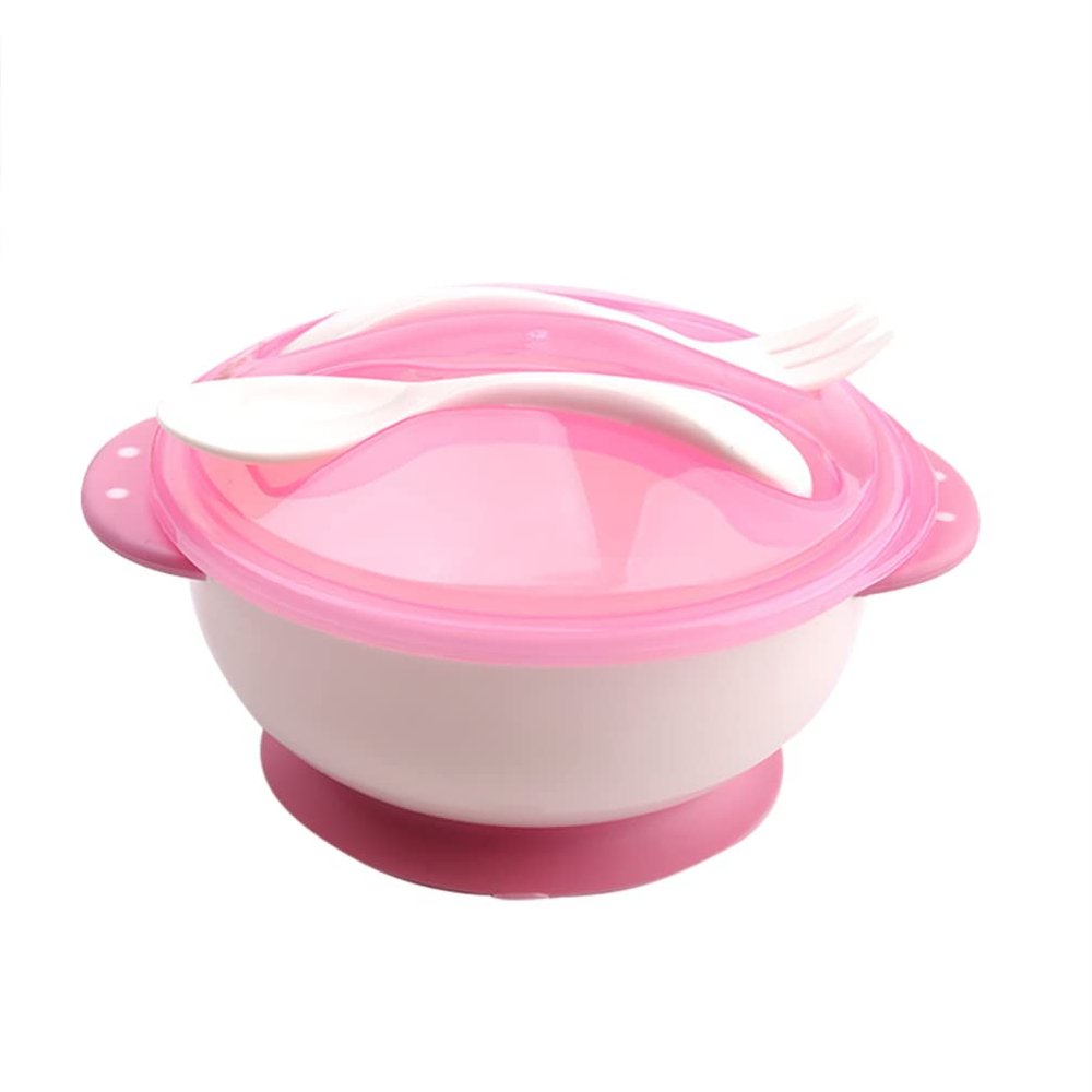 BESTonZON Silicone Cooking Spoons Toddler Bowl Baby Baby Suction Bowl with Lid with Utensils for Kids Toddlers Spoons Suit Silicone