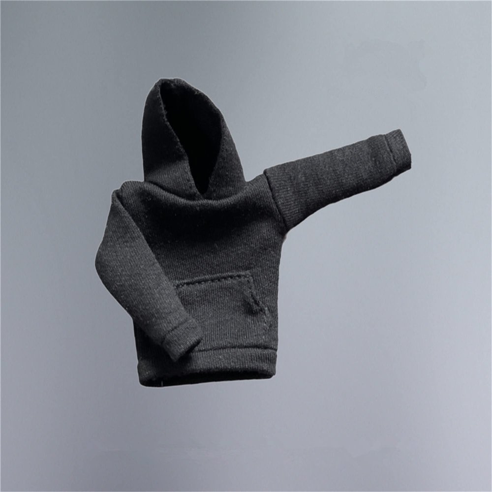 1/12 Scale Action Figure Clothes,Men's Hoodie Sweater Costume Clothes for 6inch Male Dam TBL Action Figure Body (Black, Male Clothes)