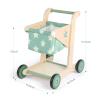 Asweets 2 in 1 Wooden Baby Walker Push and Pull Doll Stroller, Shopping Cart Learning Walker for Boys and Girls, Sit Stand Learning Toddler Toy (Green) view 2