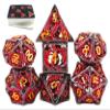 Metal DND Dice Set Dungeons and Dragon Dice Set Hollow Dragon Polyhedral Magic 7 PCS Dice Set with Gift Metal Box for Dungeons and Dragons Table Games Play Cards MTG(Dragon_Black Red Plus Gold) view 1