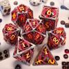 Metal DND Dice Set Dungeons and Dragon Dice Set Hollow Dragon Polyhedral Magic 7 PCS Dice Set with Gift Metal Box for Dungeons and Dragons Table Games Play Cards MTG(Dragon_Black Red Plus Gold) view 2