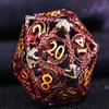 Metal DND Dice Set Dungeons and Dragon Dice Set Hollow Dragon Polyhedral Magic 7 PCS Dice Set with Gift Metal Box for Dungeons and Dragons Table Games Play Cards MTG(Dragon_Black Red Plus Gold) view 3