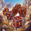 Metal DND Dice Set Dungeons and Dragon Dice Set Hollow Dragon Polyhedral Magic 7 PCS Dice Set with Gift Metal Box for Dungeons and Dragons Table Games Play Cards MTG(Dragon_Black Red Plus Gold) view 4