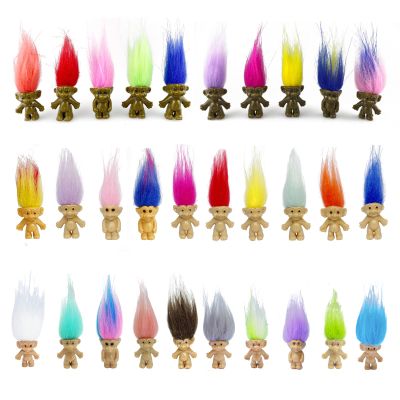 Mini Troll Dolls, PVC Vintage Trolls Doll Mini Action Figures Cake Toppers Chromatic Adorable Cute Little Guys Collection, School Project, Arts Crafts, Party Favors (30pack-A)