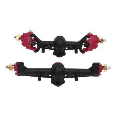 RC Car Front Rear Portal Axle Kit High High RC Car Front Rear Axle Kit for 1/24 SCX24 (Black Red)