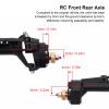RC Car Front Rear Portal Axle Kit High High RC Car Front Rear Axle Kit for 1/24 SCX24 (Black Red) view 2