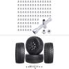 1/10 RC Short Course Truck Tires and Wheels Pre-Glued (4PCS) & M4 Lock Nuts (100PCS) for Slash 4x4 2WD Losi SCT Redcat Blackout SC view 1