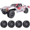 1/10 RC Short Course Truck Tires and Wheels Pre-Glued (4PCS) & M4 Lock Nuts (100PCS) for Slash 4x4 2WD Losi SCT Redcat Blackout SC view 2
