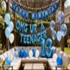 13th Birthday Decorations Blue for Boys, OMG UR A Teenager Happy 13th Birthday Banner Number 13 Star Foil Balloons with Blue Confetti Balloons for 13 Year Old Decorations Boys(13th) view 1