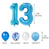 13th Birthday Decorations Blue for Boys, OMG UR A Teenager Happy 13th Birthday Banner Number 13 Star Foil Balloons with Blue Confetti Balloons for 13 Year Old Decorations Boys(13th) view 4