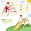 GLACER Toddler Triangle Ladder w/Ramp, 2-in-1 Wood Triangle Climbing Toy w/Gradient Adjustable Slide, Safety Handrails, Indoor/Outdoor Kids Play Gym Activity Climber for Home (Colorful) view 2