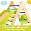 GLACER Toddler Triangle Ladder w/Ramp, 2-in-1 Wood Triangle Climbing Toy w/Gradient Adjustable Slide, Safety Handrails, Indoor/Outdoor Kids Play Gym Activity Climber for Home (Colorful) view 4