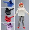 1/12 Scale Action Figure Clothes,Female Hoodie Sweater Costume Clothes for 6inch Action Figure Body (White, Female Clothes) view 2